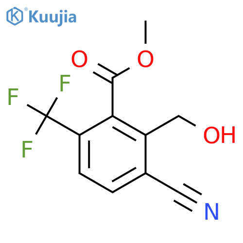 Methyl 3-cyano-2-hydroxymethyl-6-(trifluoromethyl)benzoate structure