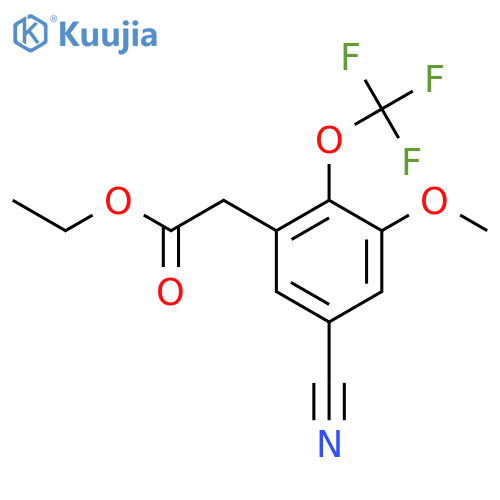 Ethyl 5-cyano-3-methoxy-2-(trifluoromethoxy)phenylacetate structure