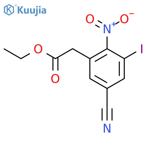 Ethyl 5-cyano-3-iodo-2-nitrophenylacetate structure