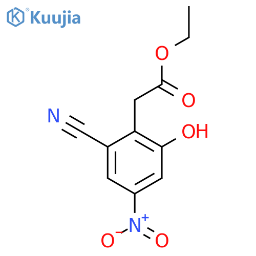 Ethyl 2-cyano-6-hydroxy-4-nitrophenylacetate structure