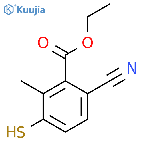 Ethyl 6-cyano-3-mercapto-2-methylbenzoate structure