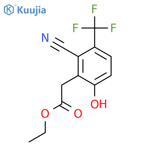 Ethyl 2-cyano-6-hydroxy-3-(trifluoromethyl)phenylacetate structure