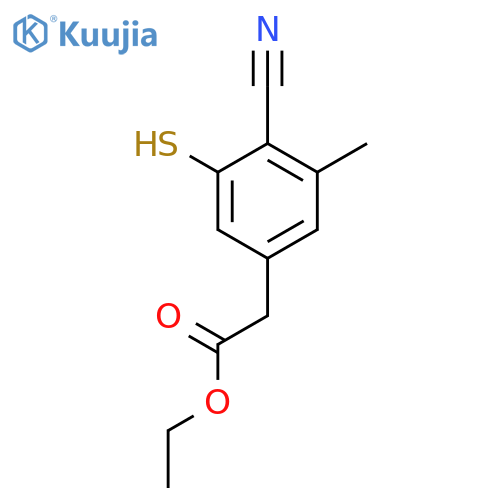 Ethyl 4-cyano-3-mercapto-5-methylphenylacetate structure