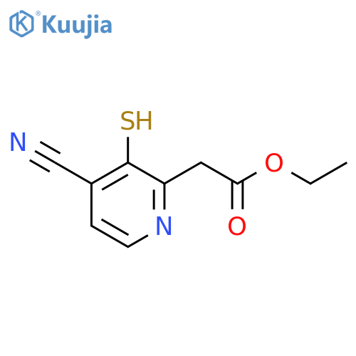 Ethyl 4-cyano-3-mercaptopyridine-2-acetate structure
