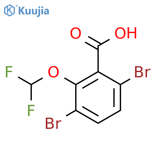3,6-Dibromo-2-(difluoromethoxy)benzoic acid structure