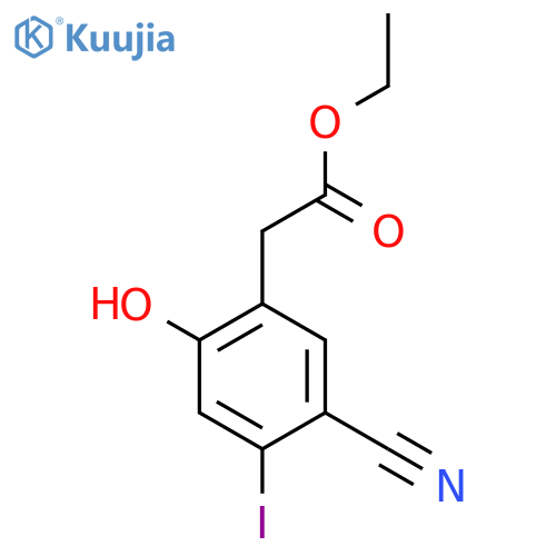 Ethyl 5-cyano-2-hydroxy-4-iodophenylacetate structure