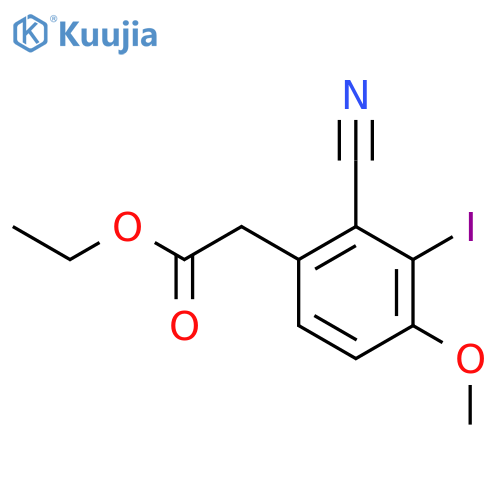 Ethyl 2-cyano-3-iodo-4-methoxyphenylacetate structure