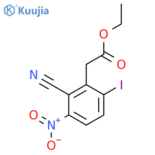 Ethyl 2-cyano-6-iodo-3-nitrophenylacetate structure