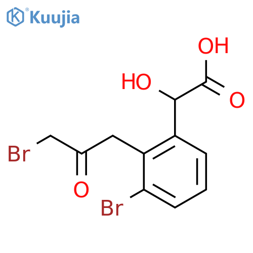 3-Bromo-2-(3-bromo-2-oxopropyl)mandelic acid structure