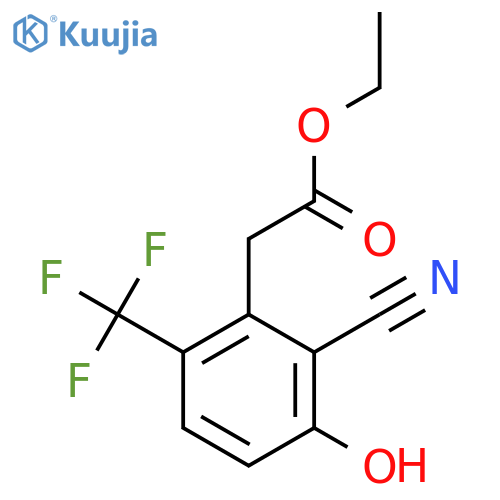 Ethyl 2-cyano-3-hydroxy-6-(trifluoromethyl)phenylacetate structure