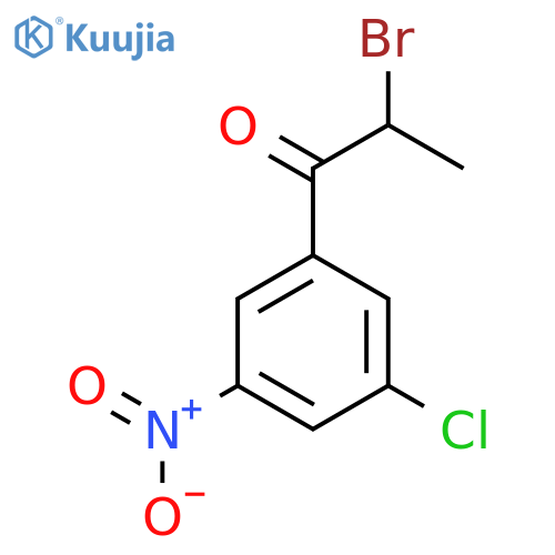 2-Bromo-1-(3-chloro-5-nitrophenyl)propan-1-one structure