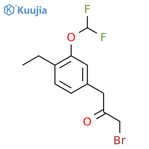 1-Bromo-3-(3-(difluoromethoxy)-4-ethylphenyl)propan-2-one structure