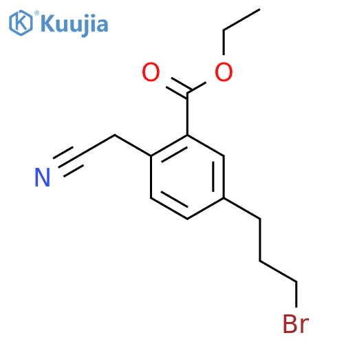 Ethyl 5-(3-bromopropyl)-2-(cyanomethyl)benzoate structure