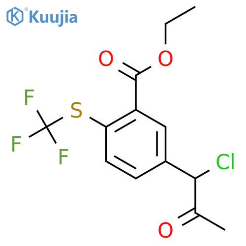 Ethyl 5-(1-chloro-2-oxopropyl)-2-(trifluoromethylthio)benzoate structure
