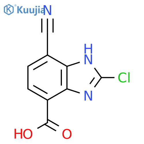 2-Chloro-7-cyano-1H-benzimidazole-4-carboxylic acid structure
