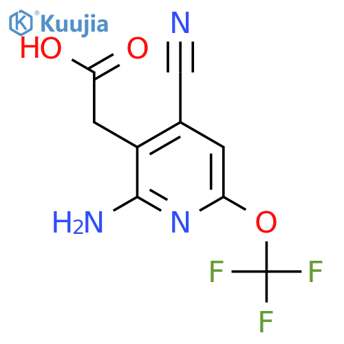 2-Amino-4-cyano-6-(trifluoromethoxy)pyridine-3-acetic acid structure