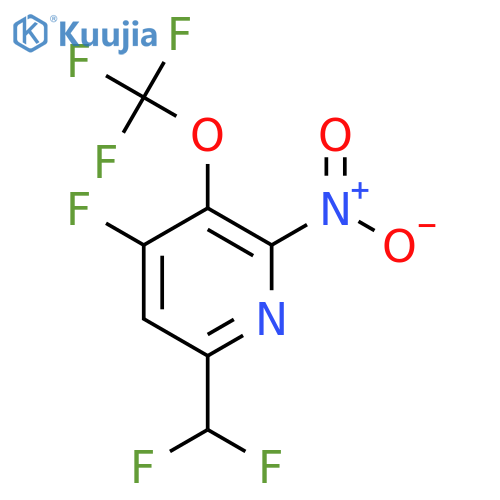 6-(Difluoromethyl)-4-fluoro-2-nitro-3-(trifluoromethoxy)pyridine structure