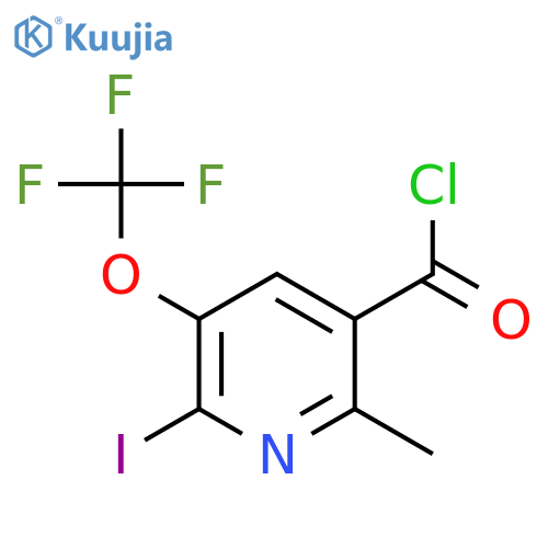 2-Iodo-6-methyl-3-(trifluoromethoxy)pyridine-5-carbonyl chloride structure