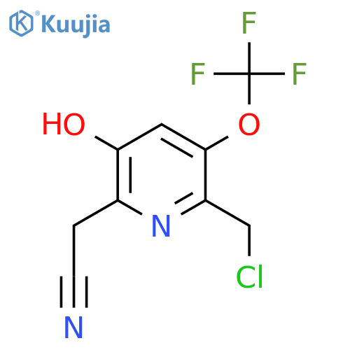 2-(Chloromethyl)-5-hydroxy-3-(trifluoromethoxy)pyridine-6-acetonitrile structure