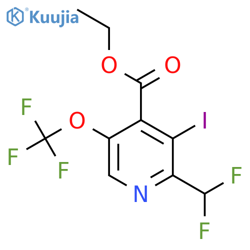 Ethyl 2-(difluoromethyl)-3-iodo-5-(trifluoromethoxy)pyridine-4-carboxylate structure