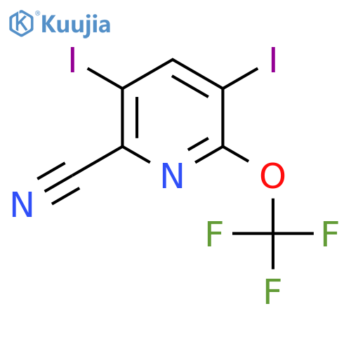 2-Cyano-3,5-diiodo-6-(trifluoromethoxy)pyridine structure