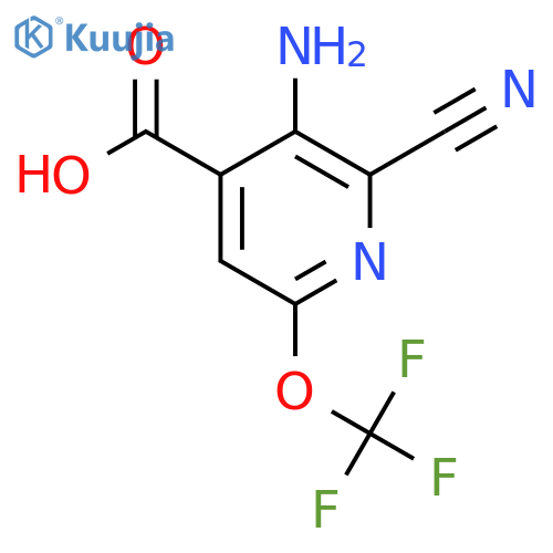 3-Amino-2-cyano-6-(trifluoromethoxy)pyridine-4-carboxylic acid structure