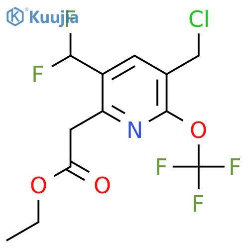 Ethyl 3-(chloromethyl)-5-(difluoromethyl)-2-(trifluoromethoxy)pyridine-6-acetate structure