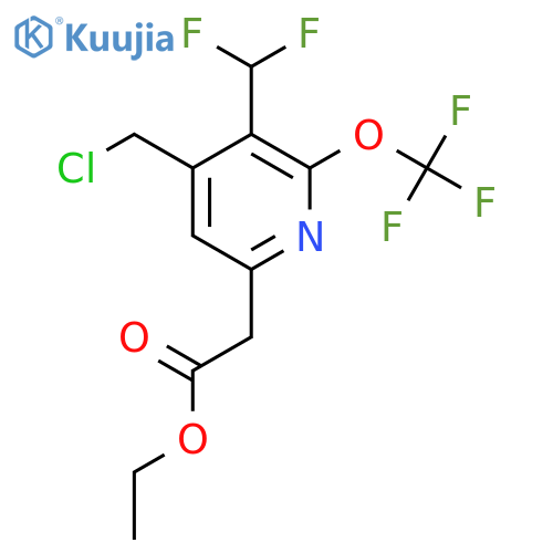 Ethyl 4-(chloromethyl)-3-(difluoromethyl)-2-(trifluoromethoxy)pyridine-6-acetate structure