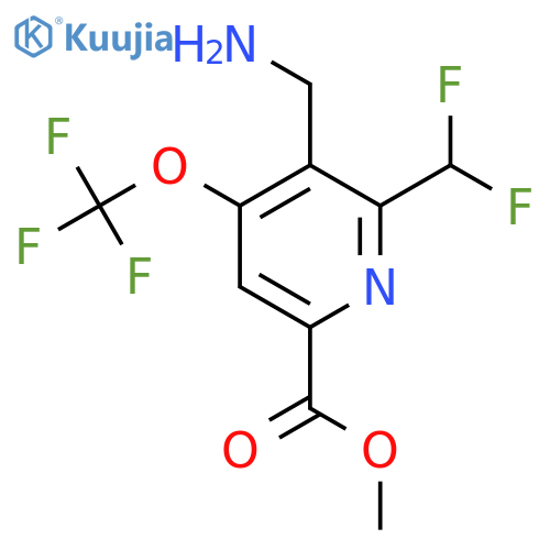 Methyl 3-(aminomethyl)-2-(difluoromethyl)-4-(trifluoromethoxy)pyridine-6-carboxylate structure