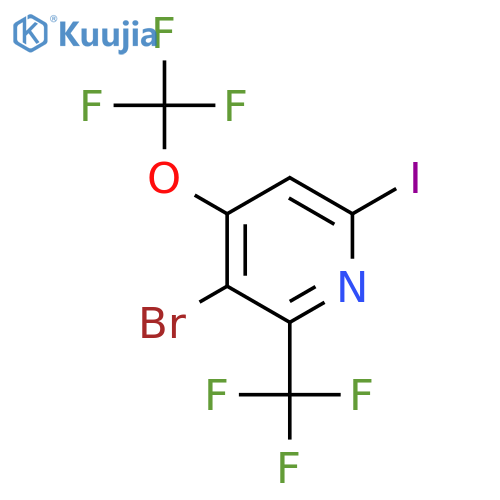 3-Bromo-6-iodo-4-(trifluoromethoxy)-2-(trifluoromethyl)pyridine structure