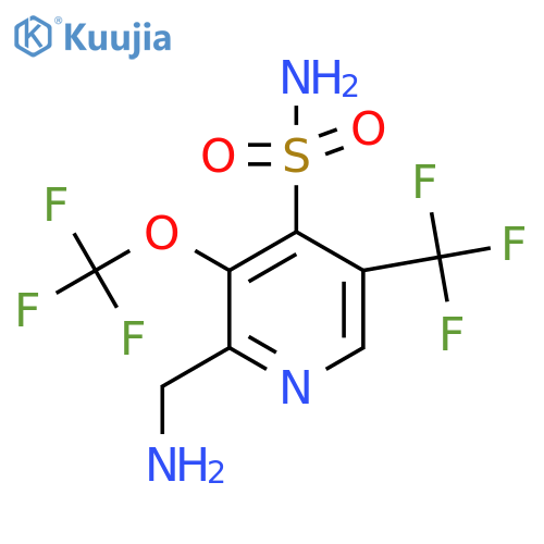2-(Aminomethyl)-3-(trifluoromethoxy)-5-(trifluoromethyl)pyridine-4-sulfonamide structure