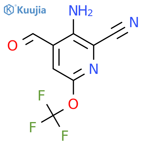 3-Amino-2-cyano-6-(trifluoromethoxy)pyridine-4-carboxaldehyde structure
