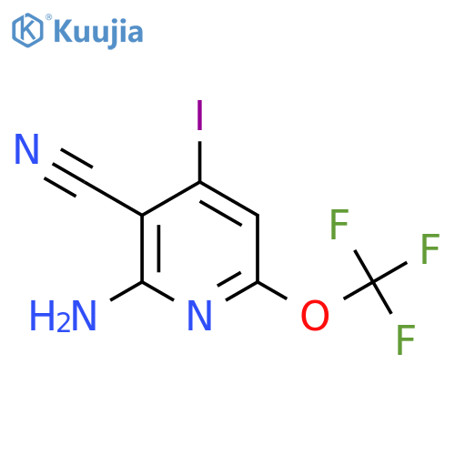 2-Amino-3-cyano-4-iodo-6-(trifluoromethoxy)pyridine structure
