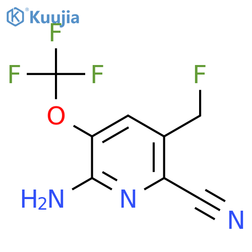 2-Amino-6-cyano-5-(fluoromethyl)-3-(trifluoromethoxy)pyridine structure