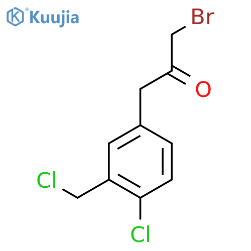 1-Bromo-3-(4-chloro-3-(chloromethyl)phenyl)propan-2-one structure