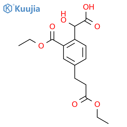 Ethyl 2-(carboxy(hydroxy)methyl)-5-(3-ethoxy-3-oxopropyl)benzoate structure
