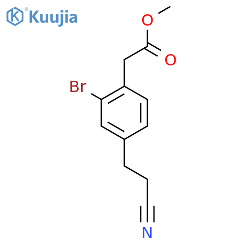 Methyl 2-bromo-4-(2-cyanoethyl)phenylacetate structure