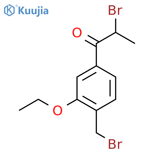 2-Bromo-1-(4-(bromomethyl)-3-ethoxyphenyl)propan-1-one structure