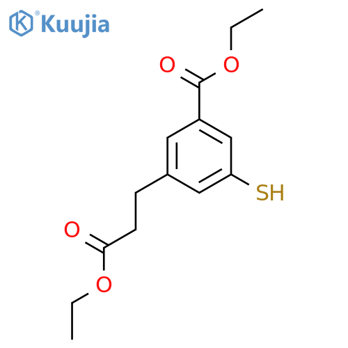 Ethyl 3-(3-ethoxy-3-oxopropyl)-5-mercaptobenzoate structure