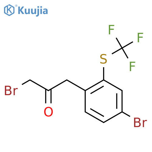 1-Bromo-3-(4-bromo-2-(trifluoromethylthio)phenyl)propan-2-one structure