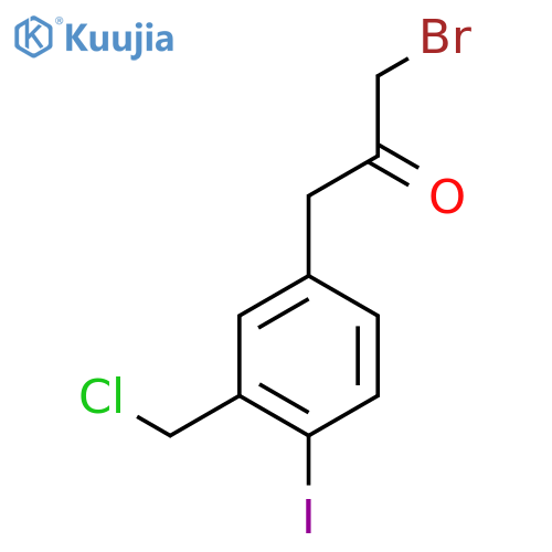 1-Bromo-3-(3-(chloromethyl)-4-iodophenyl)propan-2-one structure
