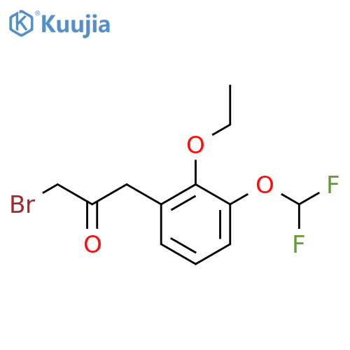 1-Bromo-3-(3-(difluoromethoxy)-2-ethoxyphenyl)propan-2-one structure