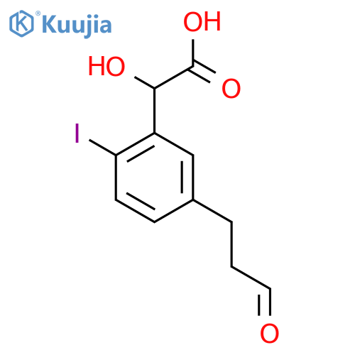 2-Iodo-5-(3-oxopropyl)mandelic acid structure
