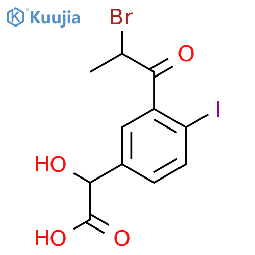3-(2-Bromopropanoyl)-4-iodomandelic acid structure