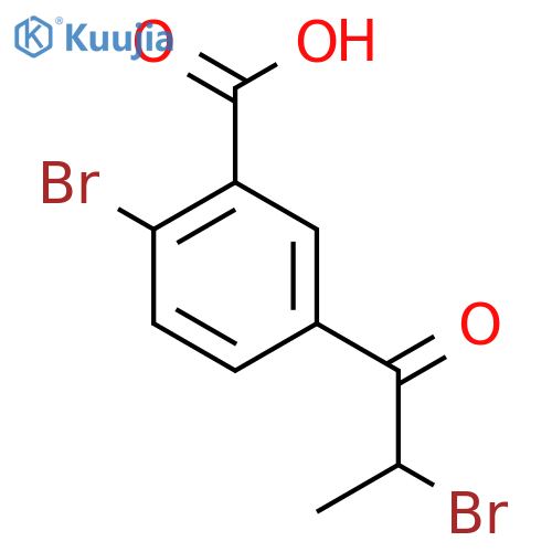 2-Bromo-5-(2-bromopropanoyl)benzoic acid structure