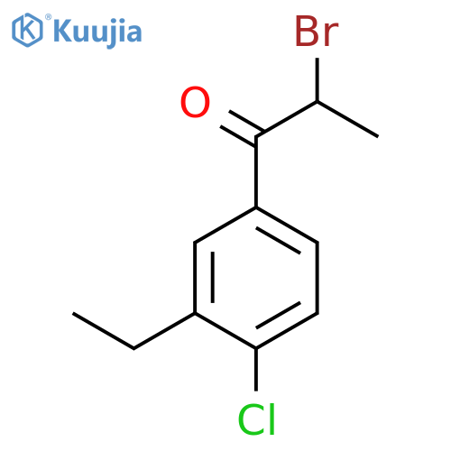 2-Bromo-1-(4-chloro-3-ethylphenyl)propan-1-one structure