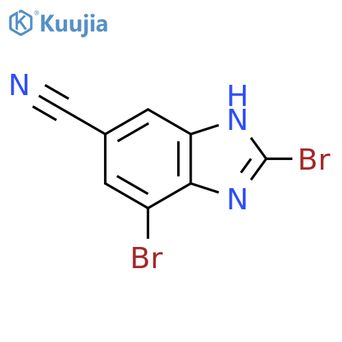 5-Cyano-2,7-dibromo-1H-benzimidazole structure
