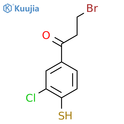 3-Bromo-1-(3-chloro-4-mercaptophenyl)propan-1-one structure