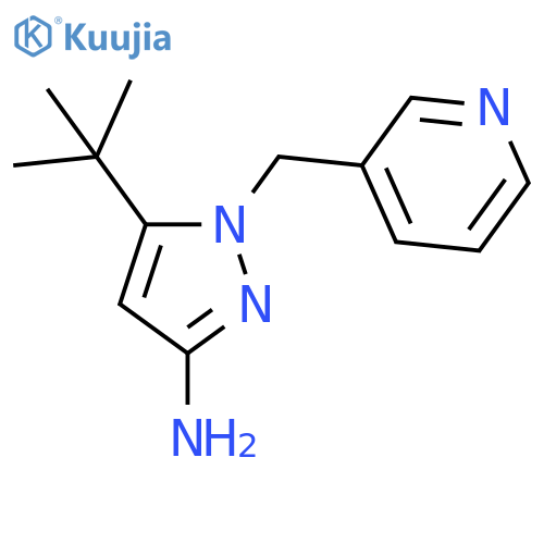1H-Pyrazol-3-amine, 5-(1,1-dimethylethyl)-1-(3-pyridinylmethyl)- structure