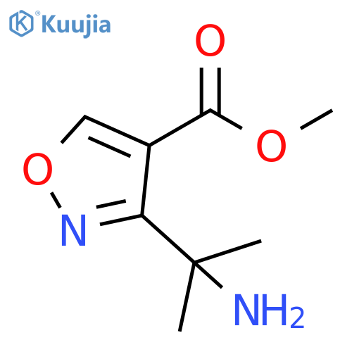 4-Isoxazolecarboxylic acid, 3-(1-amino-1-methylethyl)-, methyl ester structure
